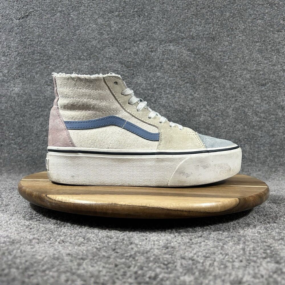 Vans Sk8-Hi Tapered Stackform Women's Size 8 Pastel Suede Platform Shoes Used